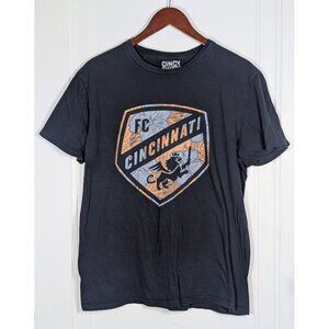 FC Cincinnati Cincy Shirts MLS Soccer T-Shirt Navy Blue Mens Large Tee Hawaiian